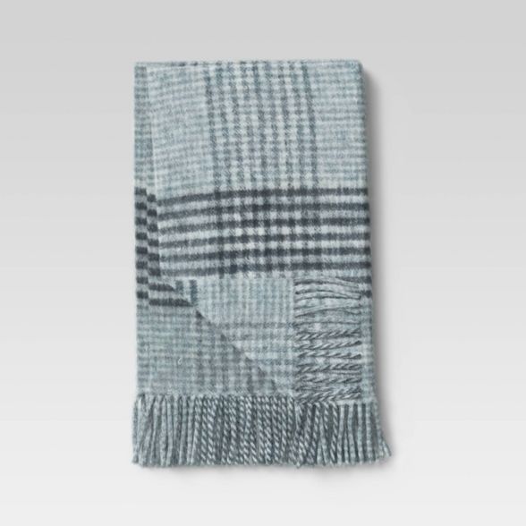 60"x50" Houndstooth Faux Mohair Throw Blanket - Threshold™ | Target