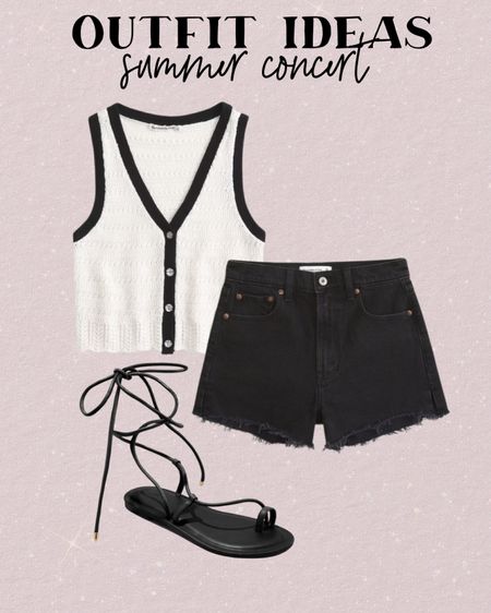 Summer concert outfit idea denim shorts crochet vest lace up sandals 

#LTKsalealert #LTKfindsunder100 #LTKfindsunder50