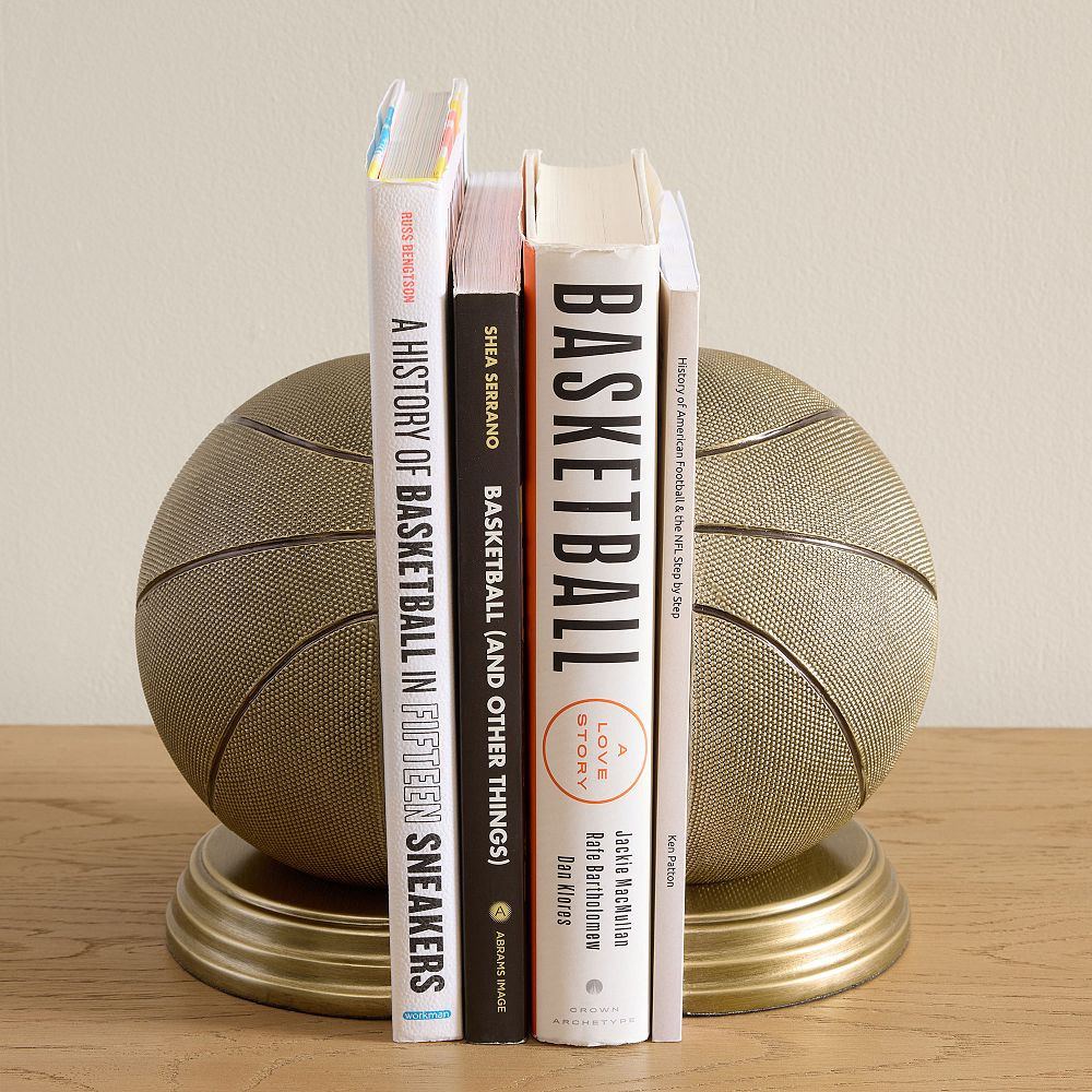 Basketball Shaped Bronze Bookends - Set of 2 | Pottery Barn Teen