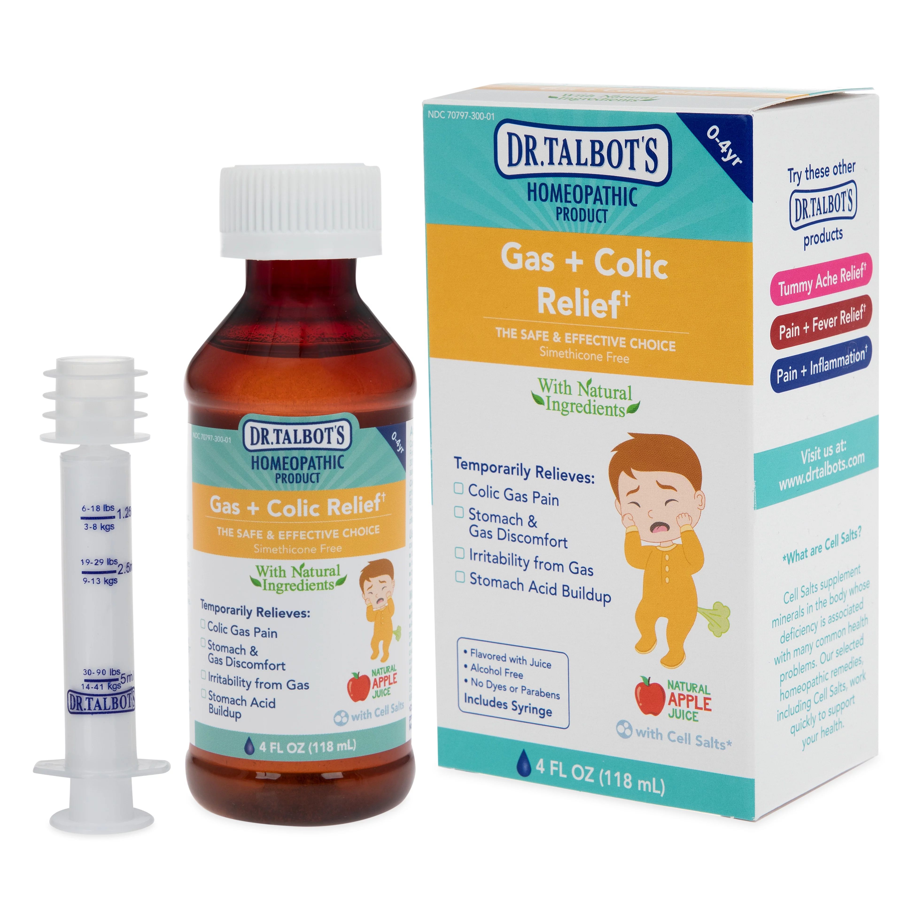 Dr. Talbot's Homeopathic Gas & Colic Relief Liquid with Syringe, 4oz - Walmart.com | Walmart (US)