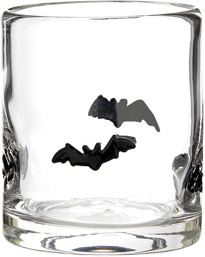 Slant Halloween Icon Double Old Fashioned Cocktail Glass, 16-Ounce, Bats | Amazon (US)