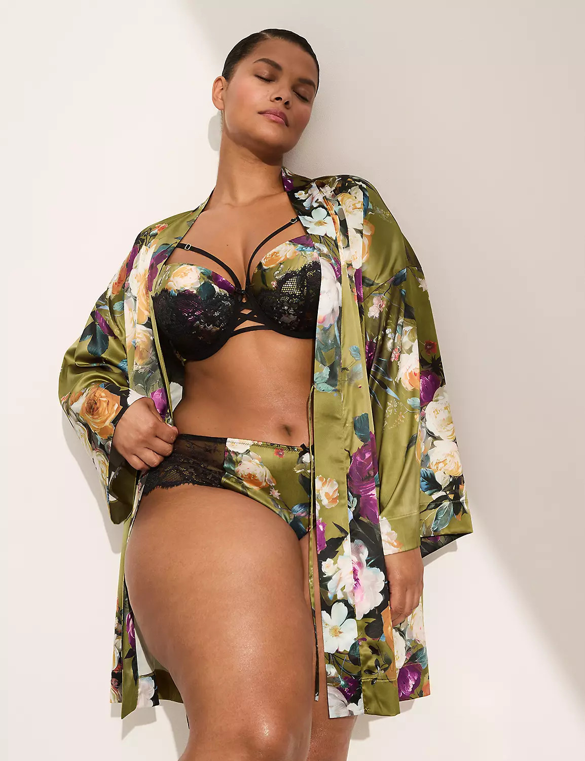 Printed Stretch Satin Robe | LaneBryant | Lane Bryant (US)