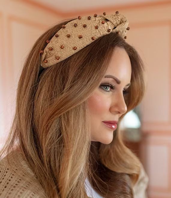 x Brooke Webb of KBStyled Grace Woven Headband with Wood Beads | Dillard's