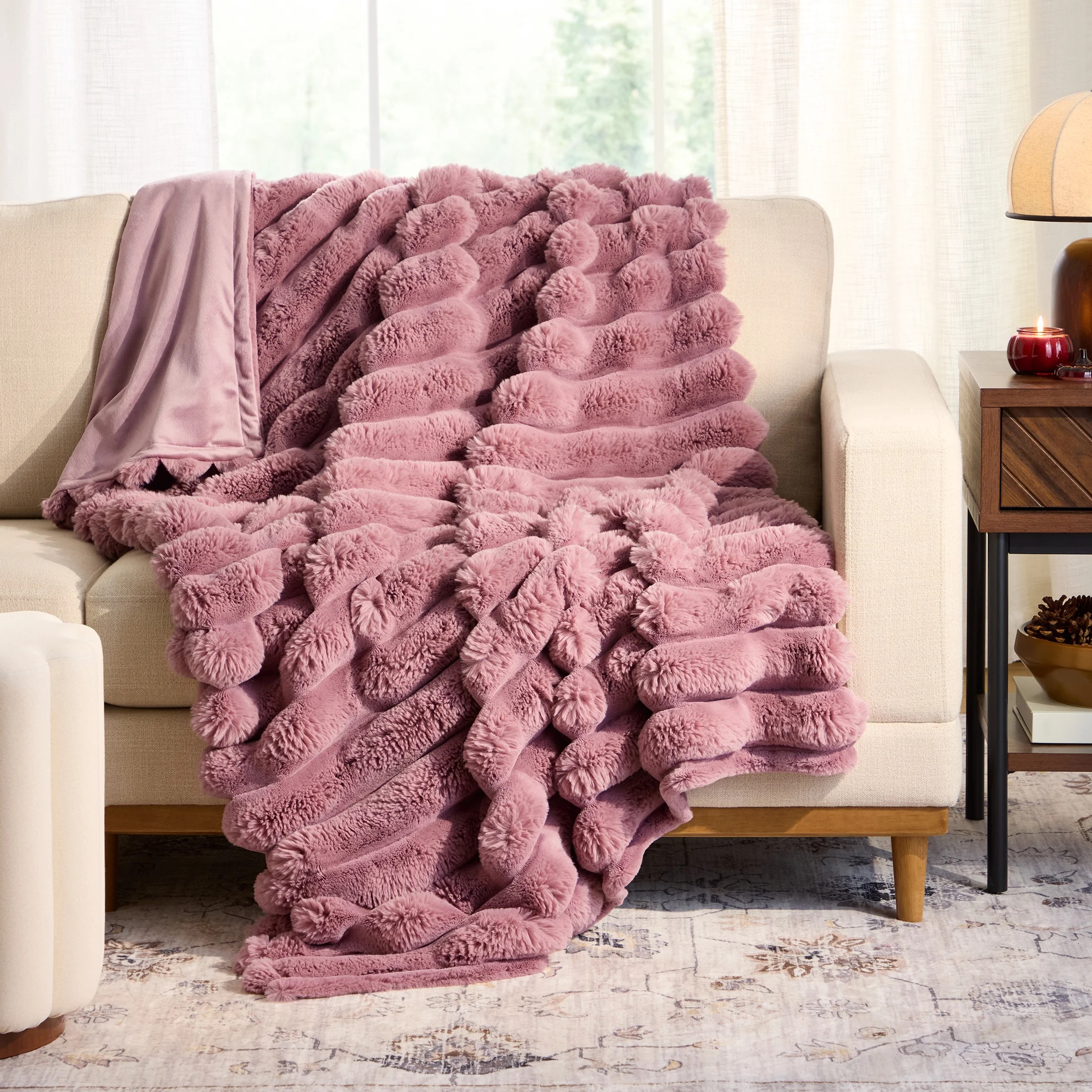 Better Homes & Gardens Brown Leopard Faux Fur Oversized Throw, 50" x 72" | Walmart (US)