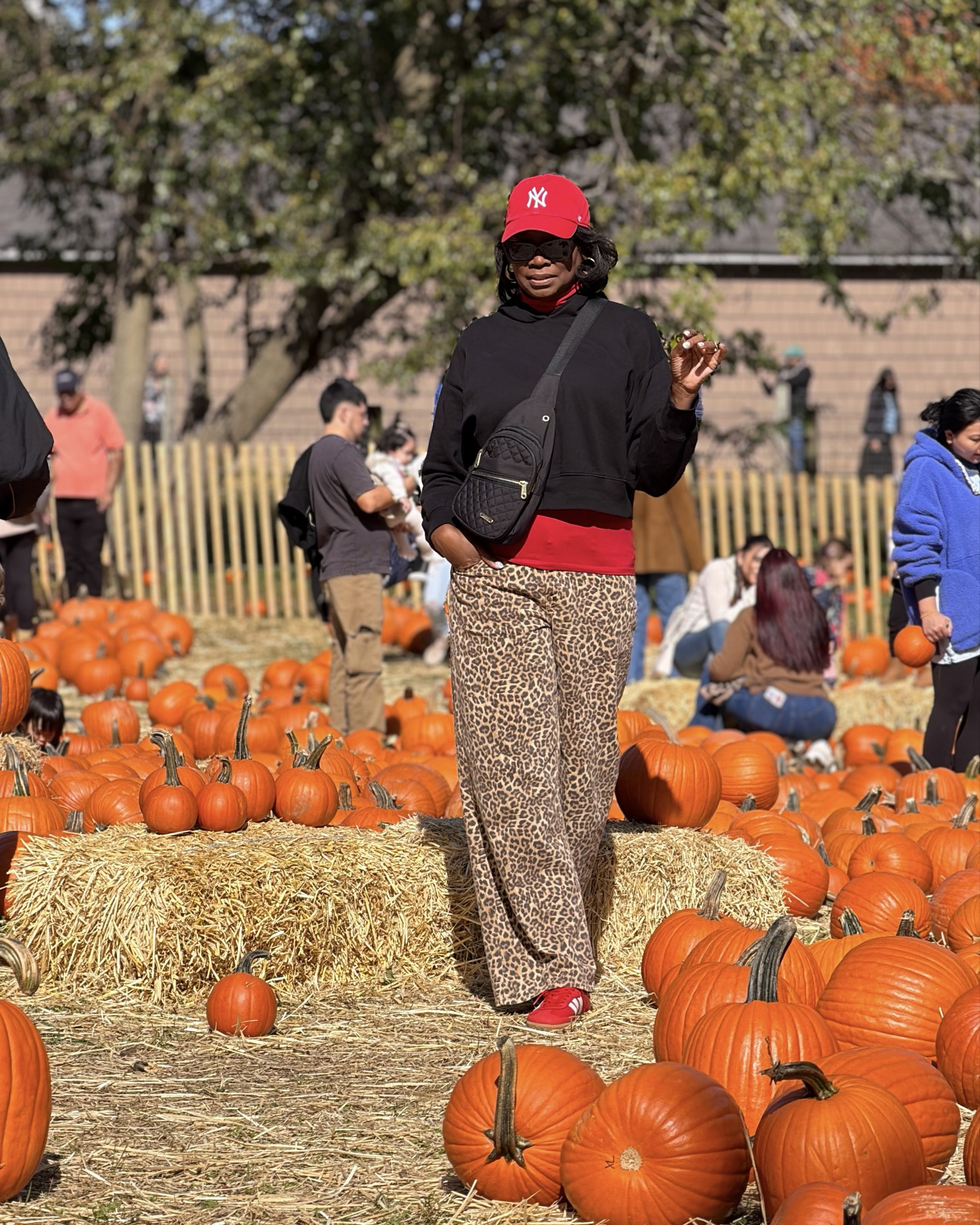 Leopard Print Jeans, red yankee hat, sneakers and sweat shirt 


#LTKStyleTip