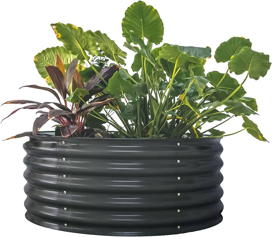 Vego garden 17" Tall 42" Round Raised Garden Bed Metal Raised Bed Planter Box for Vegetables Flow... | Amazon (US)