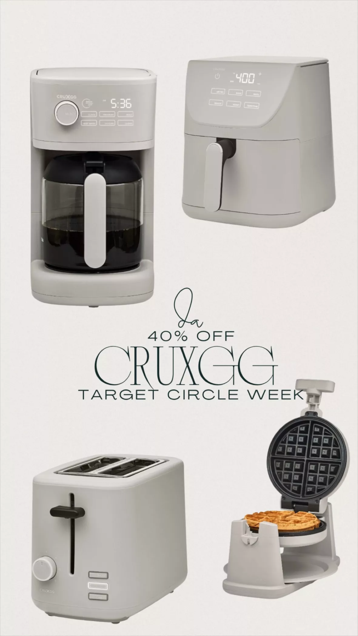 CRUXGG 6qt Touchscreen Air Fryer