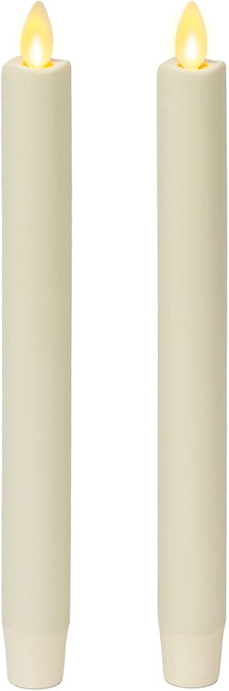 Luminara Set of 2 Moving Flame LED Taper (1x9.75), Flameless Candle, Melted Edge, Smooth Wax, Uns... | Amazon (US)