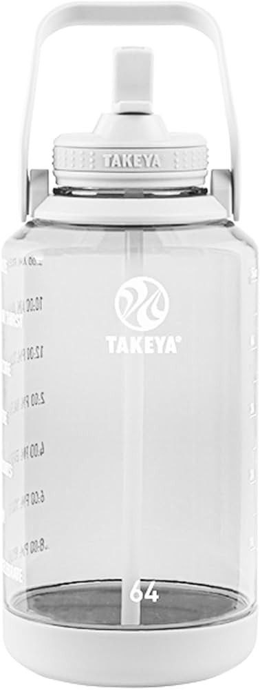 Takeya 64 oz Motivational Water Bottle with Straw Lid with Time Marker, Half Gallon, Premium Qual... | Amazon (US)