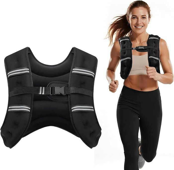 Weighted Vest, 8lb/12lb/16lb/20lb/25lb/30lb Weight Vest with Two Adjustment Straps for Men Women,... | Amazon (US)