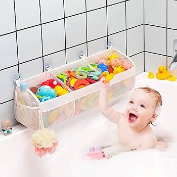 Austion Original 3 Compartment Horizontal Large Openings Bath Toy Organizer for Tub, Capacity Upg... | Amazon (US)