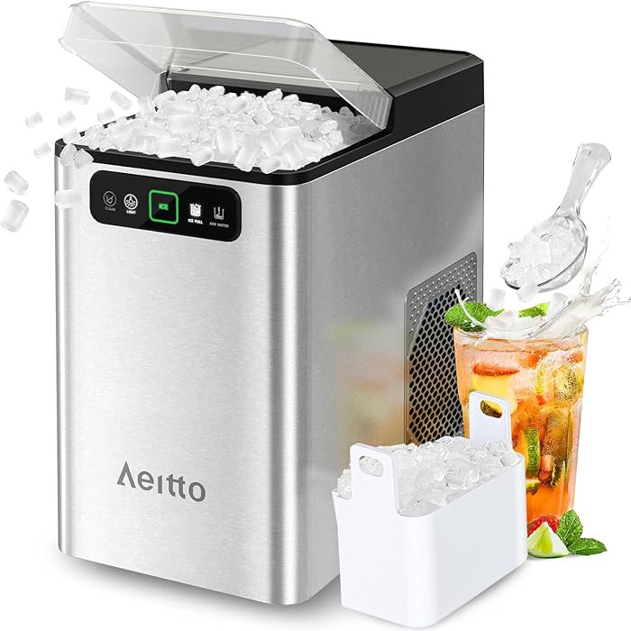 Aeitto Nugget Ice Maker Countertop, Pellet Ice Machine Soft Chewable Ice 40lbs/Day, One-Click Ope... | Amazon (US)