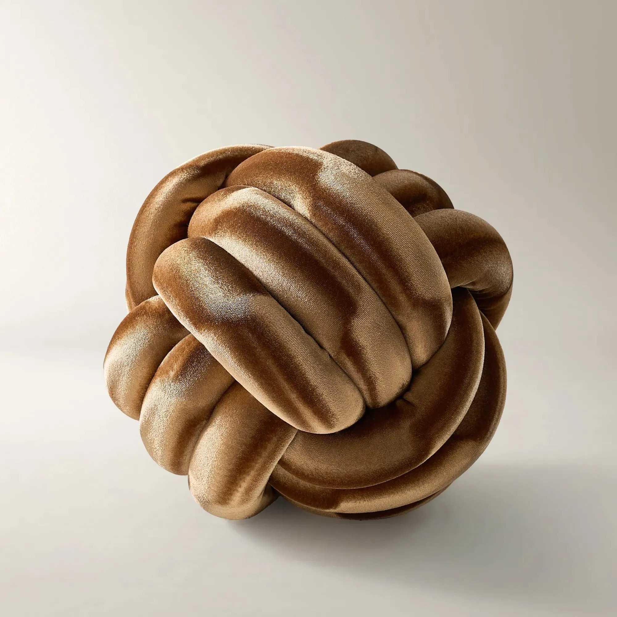 Neva Velvet Knot Pillow 11.75" - Bronze | Z Gallerie