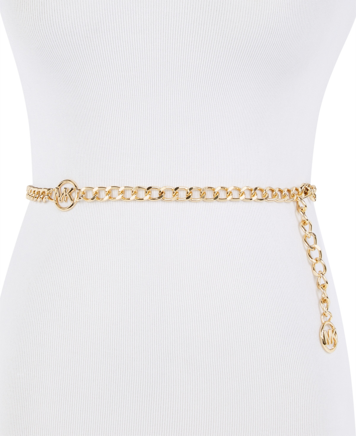 Michael Michael Kors Women's Mk Logo Metal Chain Belt - Gold | Macy's