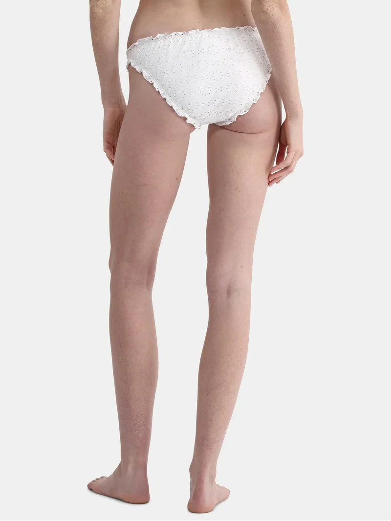 No Boundaries White Eyelet Swim Bottoms, Women's | Walmart (US)