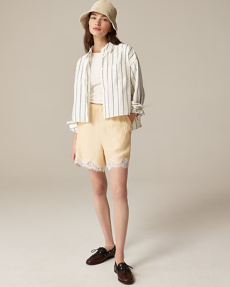 Étienne cropped button-up shirt in stripe | J. Crew US