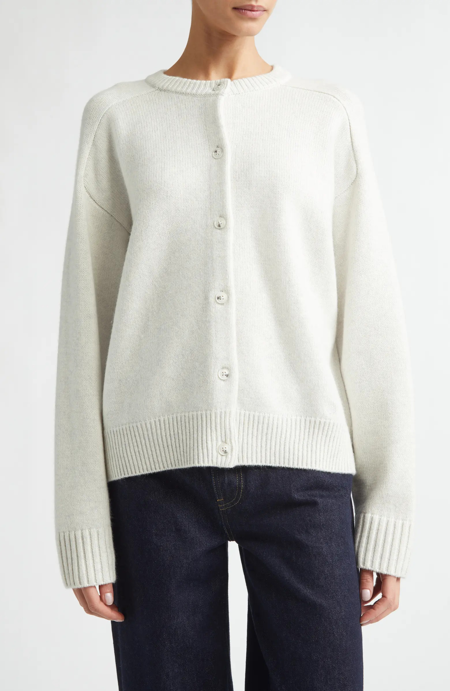 Aidar Crop Wool & Cashmere Crewneck Cardigan | Nordstrom