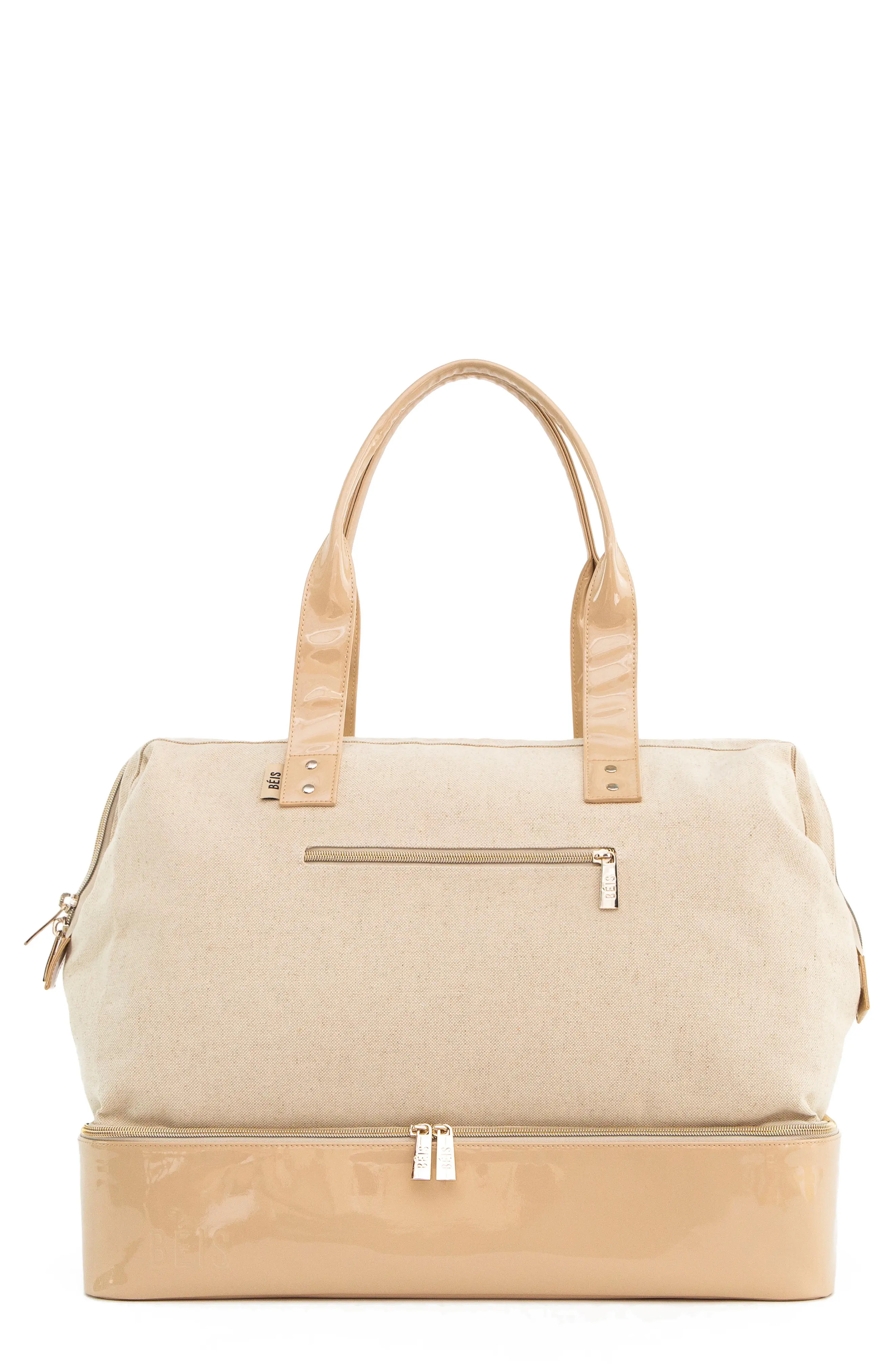 Beis The Weekend Patent Travel Tote - Beige | Nordstrom