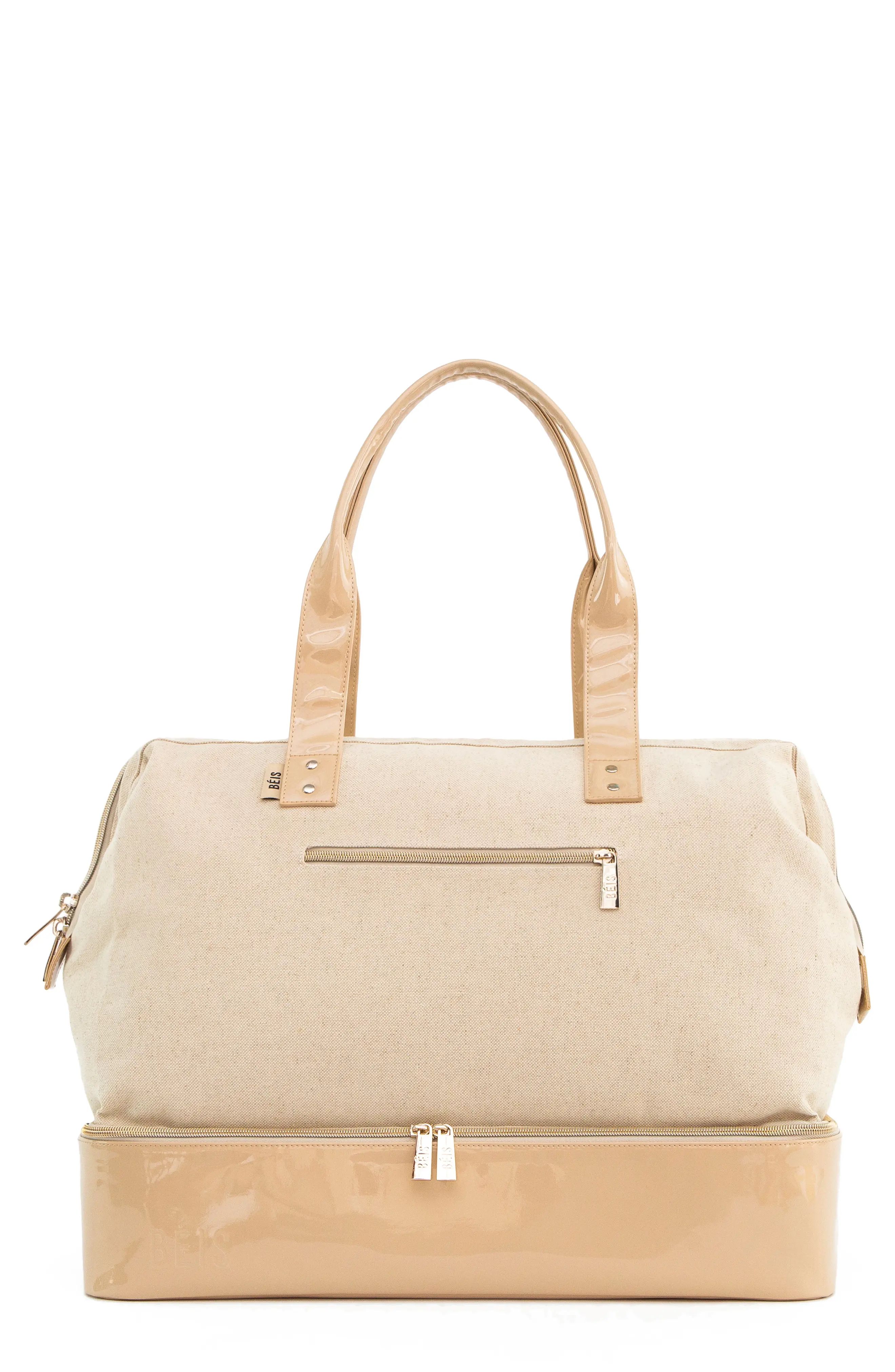 Beis The Weekend Patent Travel Tote - Beige | Nordstrom