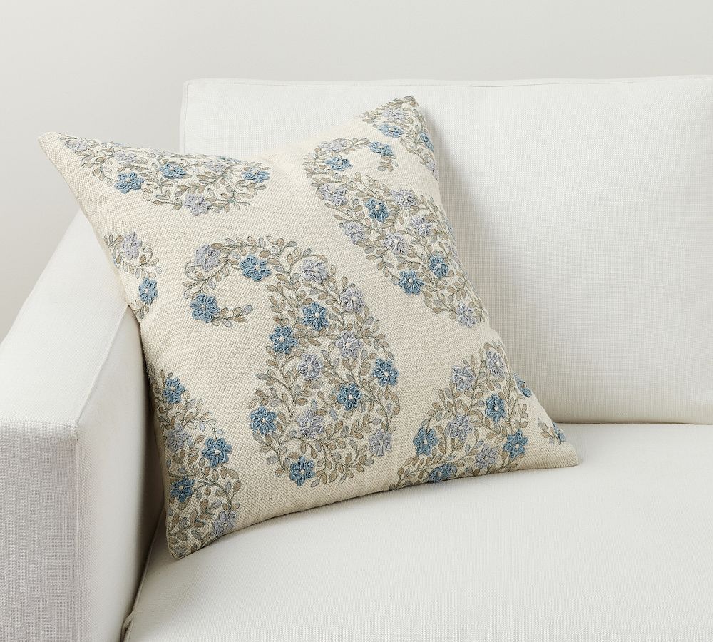 Jolyn Paisley Embroidered Pillow | Pottery Barn (US)