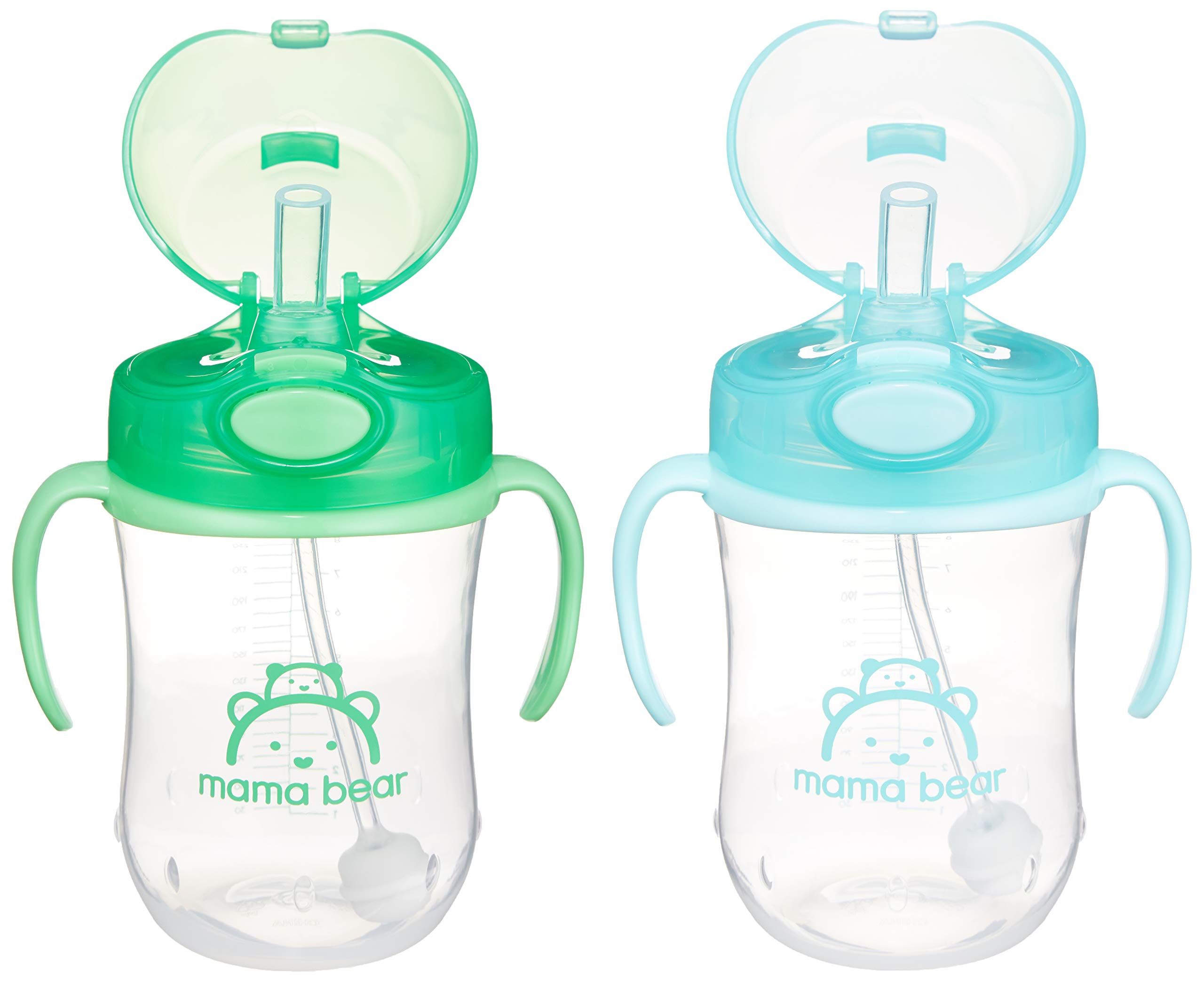 Amazon Brand - Mama Bear Weighted Straw Sippy Cup (Pack of 2) | Amazon (US)