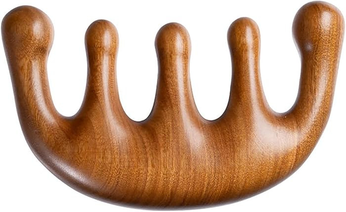 FKYzixeh Wooden Scalp Comb, Round & Wide Tooth Hair Comb, Gua Sha Massage Scalp, Hair Care Massag... | Amazon (US)