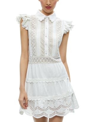 Meeko Embroidered Ruffle Sleeve Dress | Bloomingdale's (US)