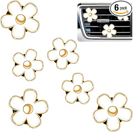 Frienda 6 Pcs Daisy Flower Air Vent Clip Air Freshener Outlet Clip Car Air Conditioning Clip Char... | Amazon (US)