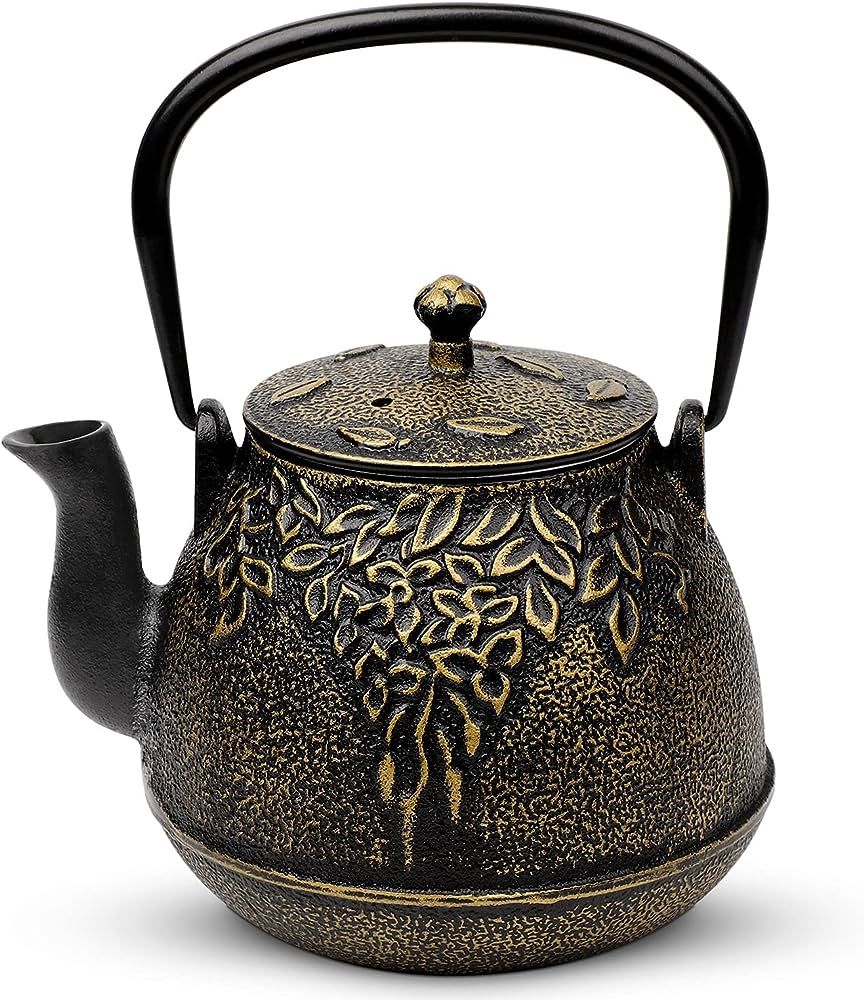 Tea Kettle, TOPTIER Japanese Cast Iron Tea Pot for Stove Top, Cast Iron Teapot Humidifier for Woo... | Amazon (US)