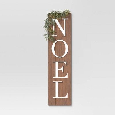 10" x 40" Noel Wood Sign Panels Brown - Threshold™ | Target