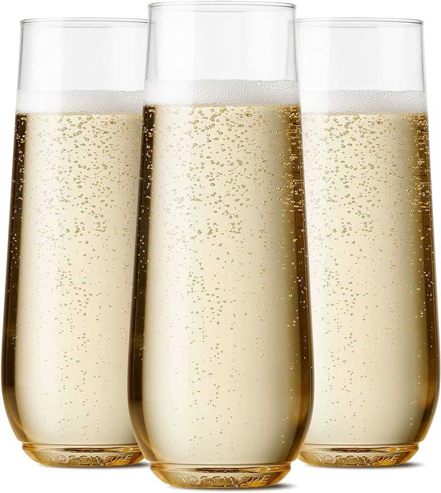TOSSWARE POP 9oz Flute, Premium Quality, Recyclable, Unbreakable & Crystal Clear Plastic Champagn... | Amazon (US)