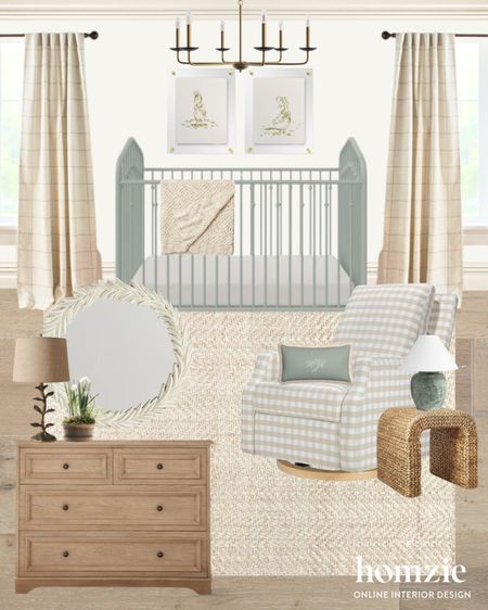 We’re loving this gender neutral nursery! The gingham glider and sage green crib are stunners! The mix of modern & traditional details really make this nursery design stand out! 

#LTKfamily #LTKbaby #LTKhome