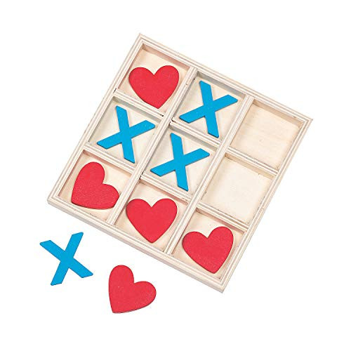 Fun Express Valentine Wooden TIC TAC Toe Game - Toys - 10 Pieces | Amazon (US)