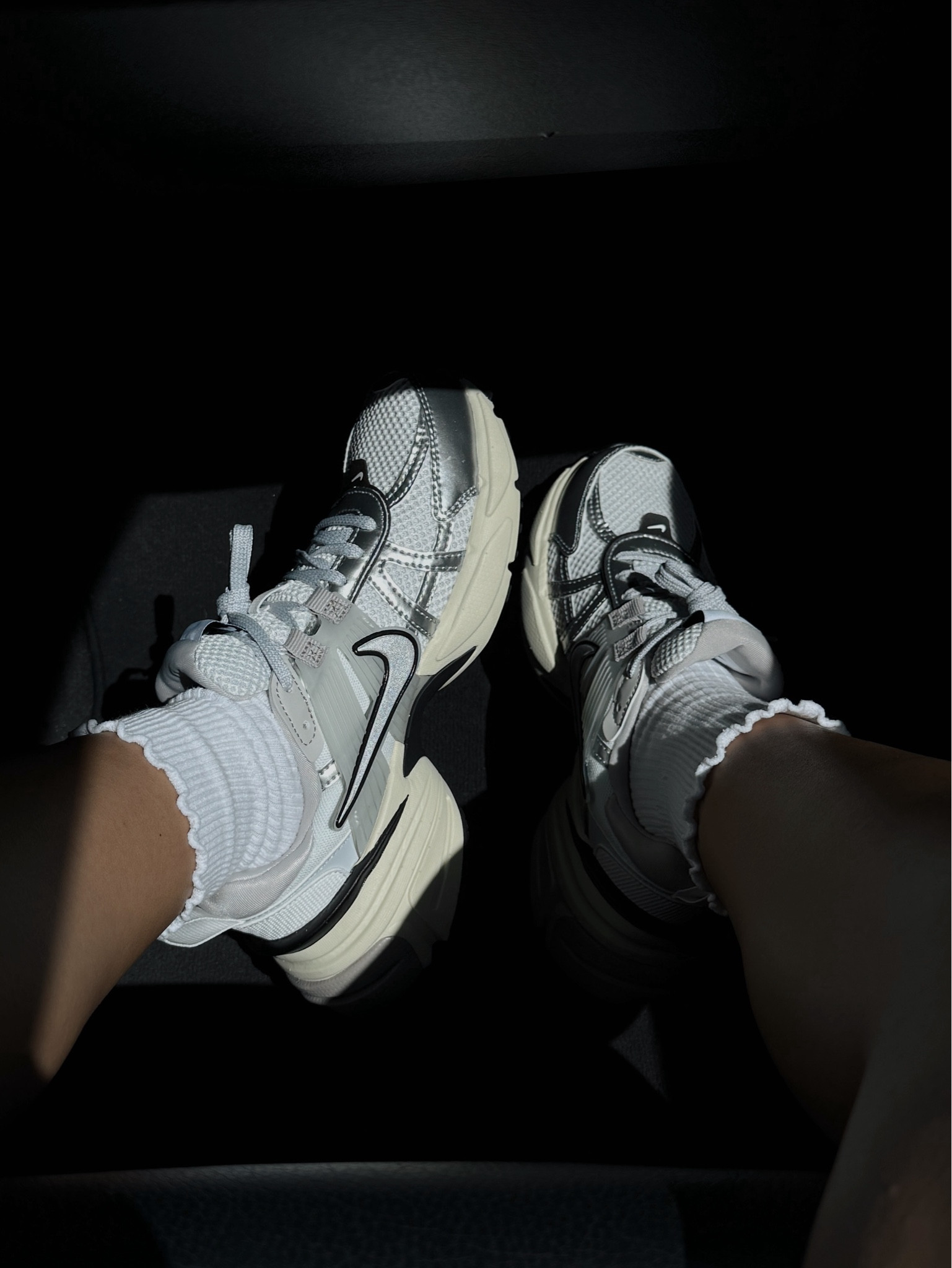 Nike v2k sneakers. Size 6 (I always half size up for Nike running shoes since they run narrow for me)

#LTKActive #LTKShoeCrush #LTKFindsUnder100