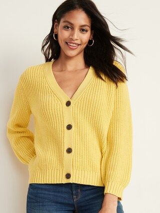 Shaker-Stitch V-Neck Cardigan for Women | Old Navy (US)