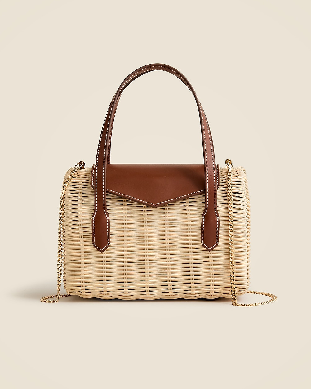 Small rattan top-handle bag | J. Crew US