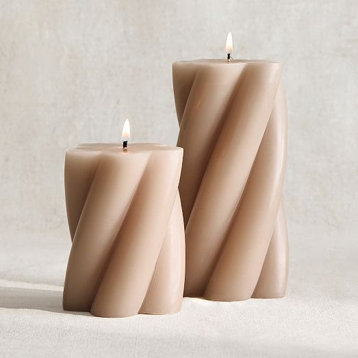 Signature Wax Twist Pillar Candles | West Elm (US)