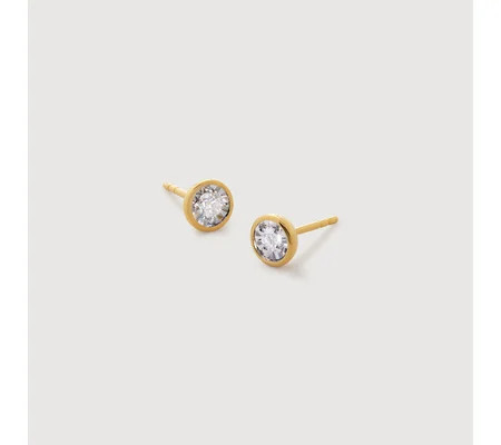 Solitaire Diamond Medium Stud Earrings | Monica Vinader (Global)