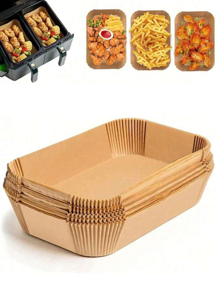 50/100pcs Baking Oven Paper, Rectangle Cooking Paper Sheets, Suitable For Bread, Potato, Toast, Pizza, Fried Chicken, French Fries, Roast Chicken, Nuggets, Pies, Suitable For Oven & Air Fryer, Heat Resistant, Waterproof, Oil Proof Back To School | SHEIN