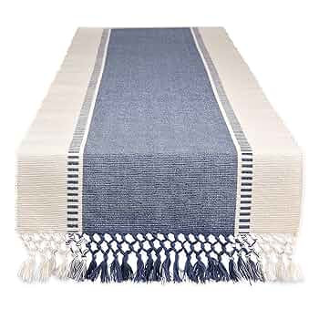 DII Dobby Stripe Woven Table Runner, 13x72-inch, French Blue | Amazon (US)