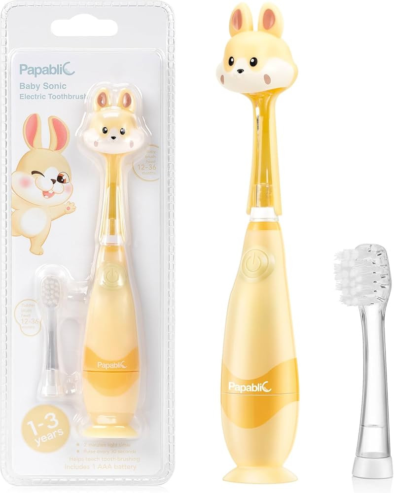 Papablic Toddler Sonic Electric Toothbrush Kids for Ages 1-3 Years, Baby Electric Toothbrush with... | Amazon (US)