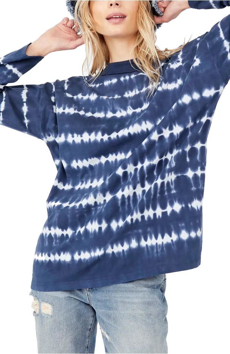 Be Free Tie Dye Oversize Long Sleeve T-Shirt | Nordstrom