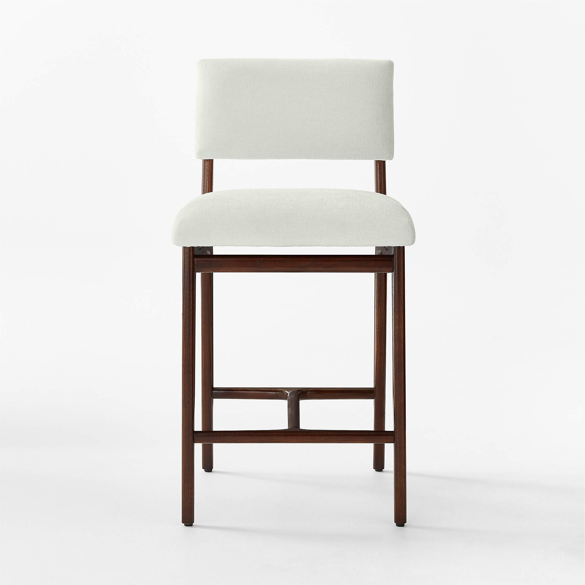 Selby White Upholstered Counter Stool Set of 2 + Reviews | CB2 | CB2
