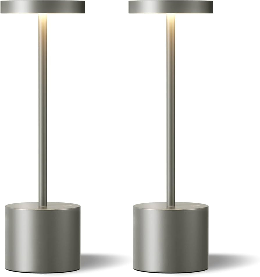 Kakanuo Grey Rechargeable Cordless Lamp - Touch Control, 3 Color Temperature, Wireless Battery Op... | Amazon (US)