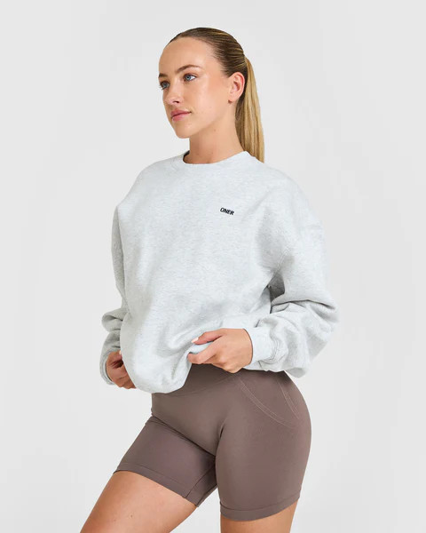 Foundations Crew Neck Sweatshirt 
 Light Grey Marl | Oner Active (UK / US)