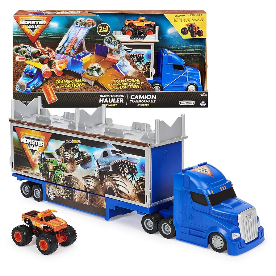 Monster Jam, Transforming Hauler Playset and Storage with Exclusive El Toro Loco Monster Truck, 1... | Amazon (US)