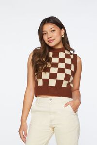 Checkered Cropped Sweater Vest | Forever 21 (US)