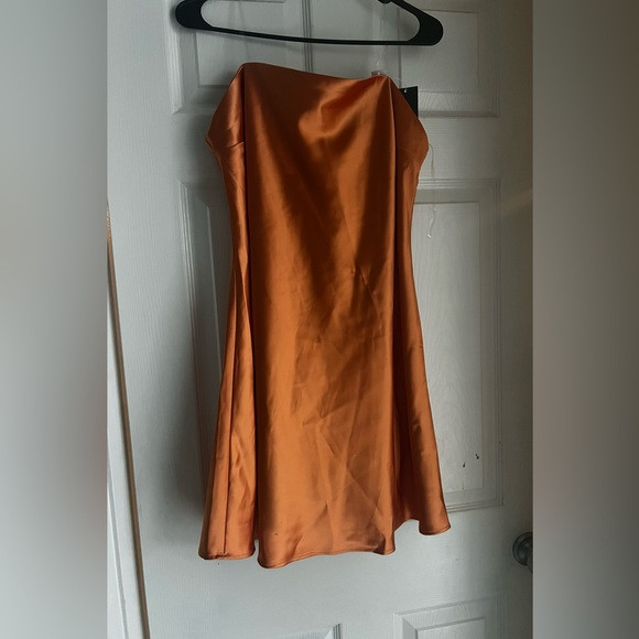 Target dress, silk orange color. Strapless. Never worn. | Poshmark