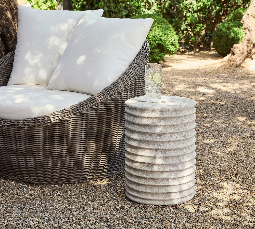 Naples Terracotta Round Outdoor Accent Table (13") | Pottery Barn (US)