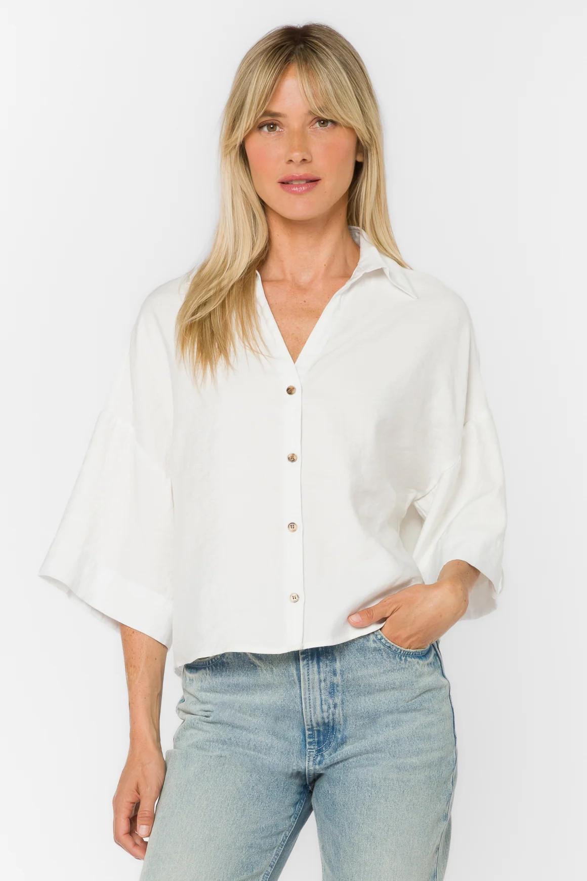 Minx Optic White Shirt | Velvet Heart Clothing